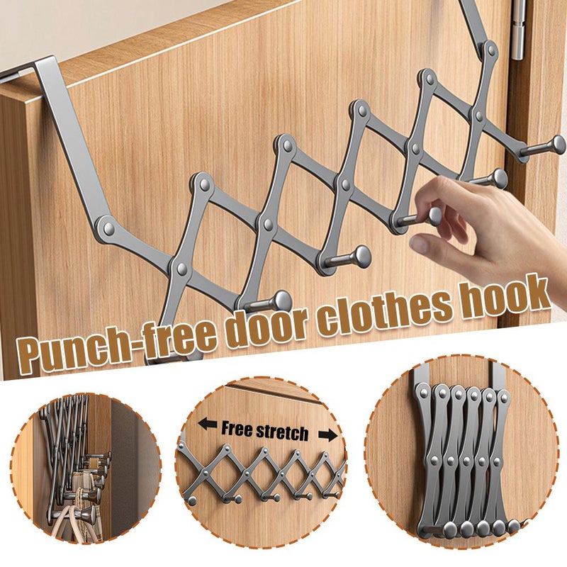Over The Door Hanger,Over The Door Hooks for Hanging,Towel Racks for Bathroom Door with 4/5/6 Hooks Hanging Storage Shelves,Without Drilling Holes,for Bathroom Bedroom Kitchen - Image 3